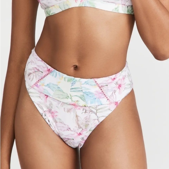 NWT LoveShackFancy x Hurley Hawaiian Hibiscus High Waisted Cheeky Bottoms - Picture 1 of 9